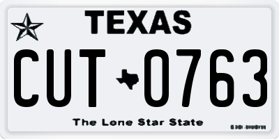 TX license plate CUT0763
