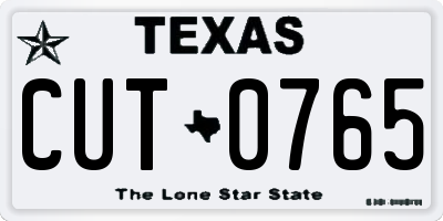 TX license plate CUT0765
