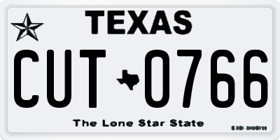 TX license plate CUT0766