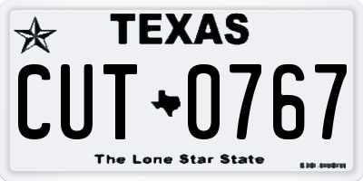 TX license plate CUT0767
