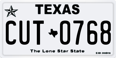 TX license plate CUT0768