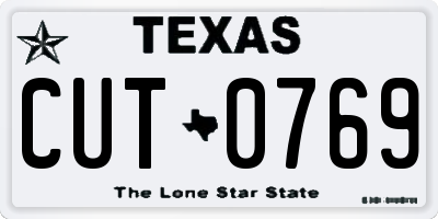TX license plate CUT0769