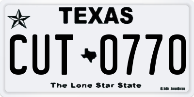 TX license plate CUT0770