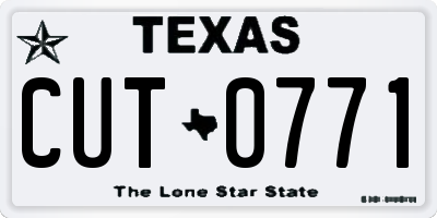 TX license plate CUT0771