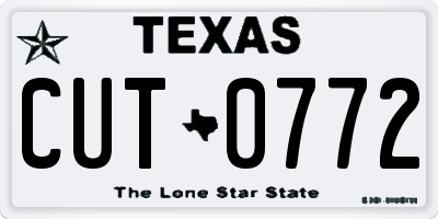 TX license plate CUT0772