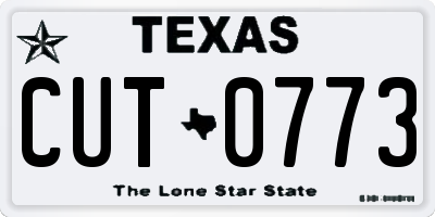 TX license plate CUT0773