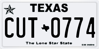 TX license plate CUT0774