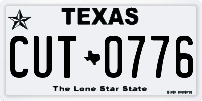 TX license plate CUT0776