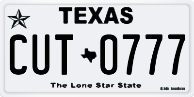 TX license plate CUT0777
