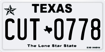 TX license plate CUT0778