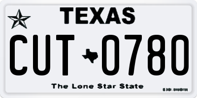 TX license plate CUT0780