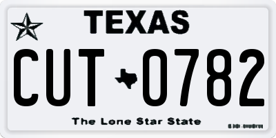 TX license plate CUT0782