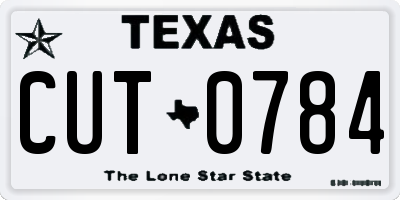 TX license plate CUT0784