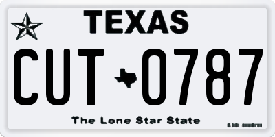 TX license plate CUT0787