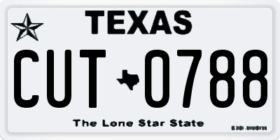 TX license plate CUT0788