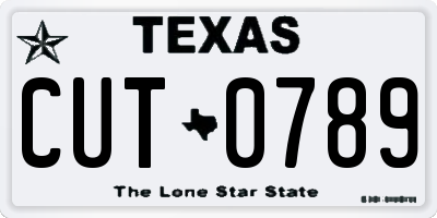 TX license plate CUT0789