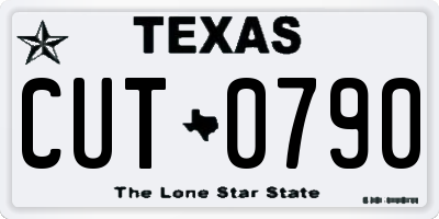 TX license plate CUT0790