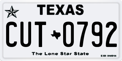 TX license plate CUT0792