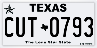 TX license plate CUT0793