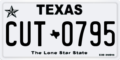 TX license plate CUT0795