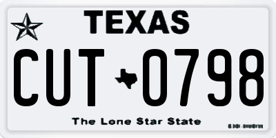TX license plate CUT0798
