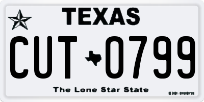 TX license plate CUT0799