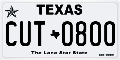TX license plate CUT0800