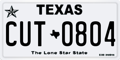 TX license plate CUT0804