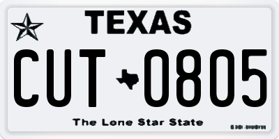 TX license plate CUT0805