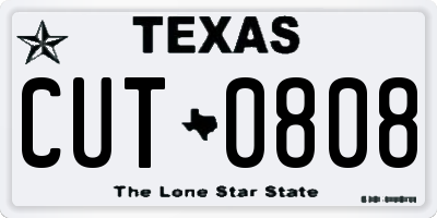 TX license plate CUT0808