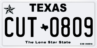 TX license plate CUT0809