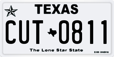 TX license plate CUT0811