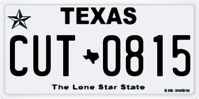 TX license plate CUT0815