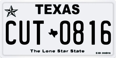TX license plate CUT0816