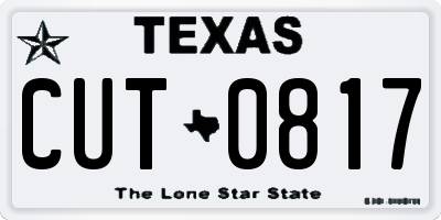 TX license plate CUT0817