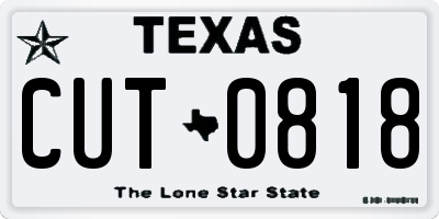 TX license plate CUT0818