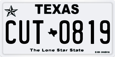 TX license plate CUT0819