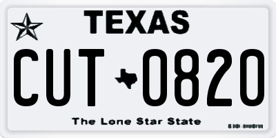 TX license plate CUT0820