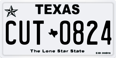 TX license plate CUT0824
