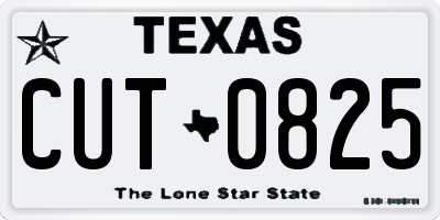 TX license plate CUT0825