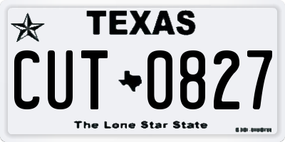 TX license plate CUT0827