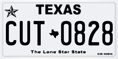 TX license plate CUT0828
