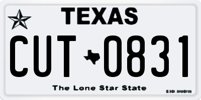 TX license plate CUT0831