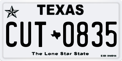 TX license plate CUT0835