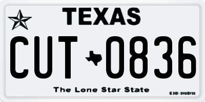 TX license plate CUT0836