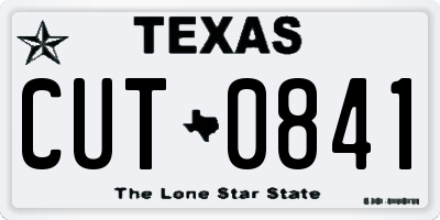TX license plate CUT0841