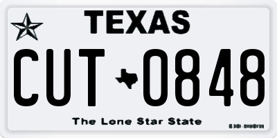 TX license plate CUT0848