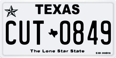 TX license plate CUT0849