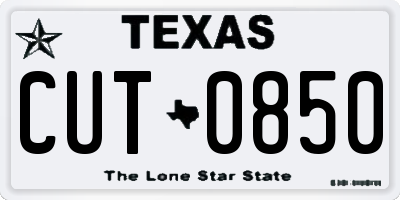 TX license plate CUT0850