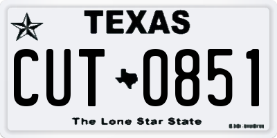 TX license plate CUT0851